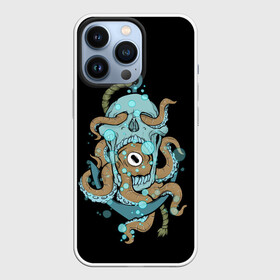 Чехол для iPhone 13 Pro с принтом ЧЕРЕП И ЩУПАЛЬЦА ,  |  | sea | skull | tantecls | water | вода | глаз | голова | море | морская | океан | осьминог | череп | щупальца | якорь