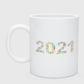 Кружка с принтом Новый год 2021 , керамика | объем — 330 мл, диаметр — 80 мм. Принт наносится на бока кружки, можно сделать два разных изображения | 2021 | новый год | праздник