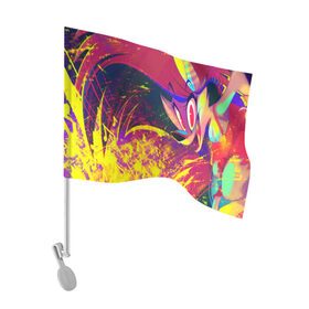 Флаг для автомобиля с принтом Отель Хазбин , 100% полиэстер | Размер: 30*21 см | Тематика изображения на принте: hazbin hotel | mult | аластор | арахнисс | вегги | вокс | даззл | краймини | лилит | люцифер | мультфильм