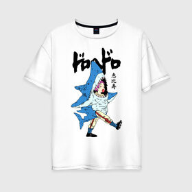 Женская футболка хлопок Oversize с принтом DOROHEDORO , 100% хлопок | свободный крой, круглый ворот, спущенный рукав, длина до линии бедер
 | anime | dorohedoro | ebisu | manga | акула | аниме | дорохедоро | манга | эбису