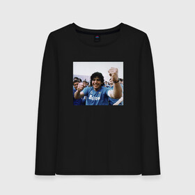 Женский лонгслив хлопок с принтом Diego Maradona , 100% хлопок |  | diego | maradona | maradonna | napoli | бога | диего | марадона | марадонна | наполи | ретро | рука | форма | футбол