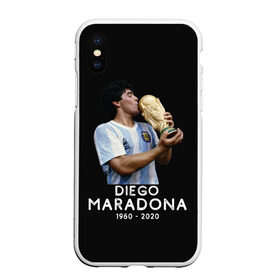 Чехол для iPhone XS Max матовый с принтом Diego Maradona , Силикон | Область печати: задняя сторона чехла, без боковых панелей | 10 | 1960 | 2020 | argentina | barcelona | diego | football | legend | leo | lionel | maradona | messi | retro | rip | soccer | аргентина | барселона | бога | диего | легенда | лионель | марадона | месси | мяч | ретро | рука | форма | футбол