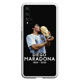 Чехол для Honor 20 с принтом Diego Maradona , Силикон | Область печати: задняя сторона чехла, без боковых панелей | 10 | 1960 | 2020 | argentina | barcelona | diego | football | legend | leo | lionel | maradona | messi | retro | rip | soccer | аргентина | барселона | бога | диего | легенда | лионель | марадона | месси | мяч | ретро | рука | форма | футбол