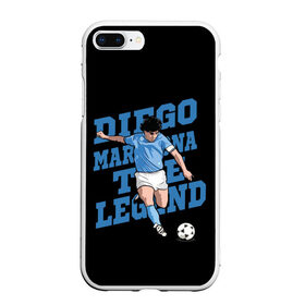 Чехол для iPhone 7Plus/8 Plus матовый с принтом Diego Maradona , Силикон | Область печати: задняя сторона чехла, без боковых панелей | 10 | 1960 | 2020 | argentina | barcelona | diego | football | legend | leo | lionel | maradona | messi | retro | rip | soccer | аргентина | барселона | бога | диего | легенда | лионель | марадона | месси | мяч | ретро | рука | форма | футбол