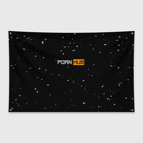 Флаг-баннер с принтом Pornhub , 100% полиэстер | размер 67 х 109 см, плотность ткани — 95 г/м2; по краям флага есть четыре люверса для крепления | black | черный