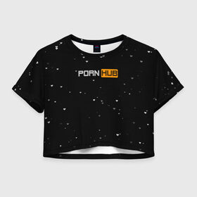 Женская футболка Crop-top 3D с принтом Pornhub , 100% полиэстер | круглая горловина, длина футболки до линии талии, рукава с отворотами | black | черный