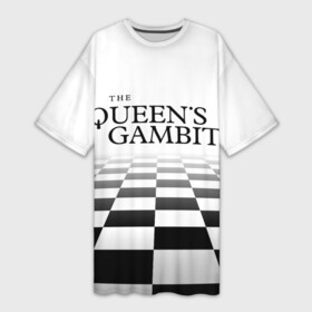 Платье-футболка 3D с принтом ХОД КОРОЛЕВЫ ,  |  | chess | netflix | the queens gambit | бет хармон | нетфликс | ход королевы | шахматистка. | шахматы
