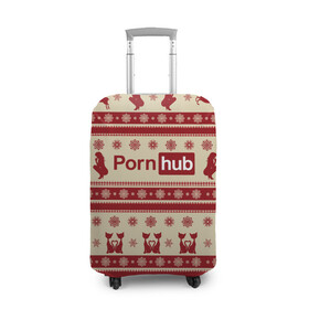 Чехол для чемодана 3D с принтом Pornhub(Новый год) , 86% полиэфир, 14% спандекс | двустороннее нанесение принта, прорези для ручек и колес | год | новый | рождественскую коллекцию