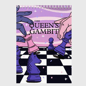 Скетчбук с принтом The Queens Gambit , 100% бумага
 | 48 листов, плотность листов — 100 г/м2, плотность картонной обложки — 250 г/м2. Листы скреплены сверху удобной пружинной спиралью | Тематика изображения на принте: beth harmon | chess | queens gambit | the queens gambit | аня тейлор джой | бет хармон | нетфликс | ход королевы | шахматы