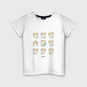 Детская футболка хлопок с принтом котята , 100% хлопок | круглый вырез горловины, полуприлегающий силуэт, длина до линии бедер | весёлые котики | каваи | котики | много кошек | рыжие коты