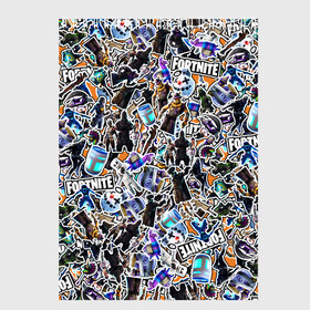 Скетчбук с принтом Fortnite Sticker Bombing , 100% бумага
 | 48 листов, плотность листов — 100 г/м2, плотность картонной обложки — 250 г/м2. Листы скреплены сверху удобной пружинной спиралью | fortnite | game | игра | персонажи | стикер бомбинг | фортнайт