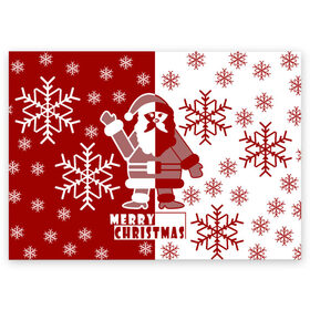 Поздравительная открытка с принтом Merry Christmas , 100% бумага | плотность бумаги 280 г/м2, матовая, на обратной стороне линовка и место для марки
 | 