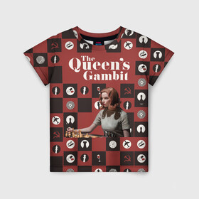 Детская футболка 3D с принтом Ход королевы / The Que , 100% гипоаллергенный полиэфир | прямой крой, круглый вырез горловины, длина до линии бедер, чуть спущенное плечо, ткань немного тянется | gambit | the queens 