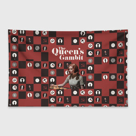 Флаг-баннер с принтом Ход королевы The Que , 100% полиэстер | размер 67 х 109 см, плотность ткани — 95 г/м2; по краям флага есть четыре люверса для крепления | gambit | the queens 