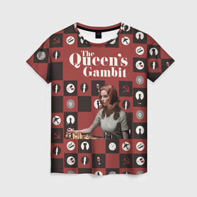 Женская футболка 3D с принтом Ход королевы / The Que , 100% полиэфир ( синтетическое хлопкоподобное полотно) | прямой крой, круглый вырез горловины, длина до линии бедер | gambit | the queens 