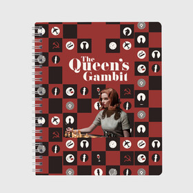 Тетрадь с принтом Ход королевы The Que , 100% бумага | 48 листов, плотность листов — 60 г/м2, плотность картонной обложки — 250 г/м2. Листы скреплены сбоку удобной пружинной спиралью. Уголки страниц и обложки скругленные. Цвет линий — светло-серый
 | gambit | the queens 