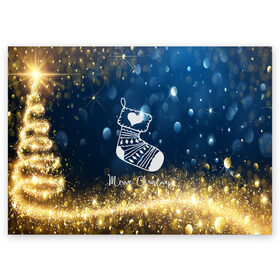 Поздравительная открытка с принтом Marry Christmas , 100% бумага | плотность бумаги 280 г/м2, матовая, на обратной стороне линовка и место для марки
 | christmas зима | new year | winter | новогодний | новый год | рождество | текстура | украшение