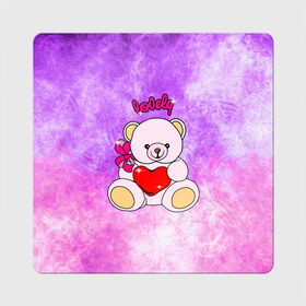 Магнит виниловый Квадрат с принтом Lovely bear , полимерный материал с магнитным слоем | размер 9*9 см, закругленные углы | Тематика изображения на принте: bear | love is | teddy | богиня | валентина | влюбленный | девушке | дочь | жена | игрушка | лучшая | любимая | люблю | мама | марта | медведь | медведь с сердцем | медвежата | мишка тедди | плюшевые | подарок