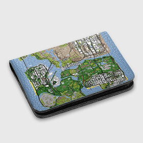 Картхолдер с принтом с принтом GTA San Andreas map , натуральная матовая кожа | размер 7,3 х 10 см; кардхолдер имеет 4 кармана для карт; | game | grand theft auto | gta san andreas | гта сан андреас | игра | карта | самп