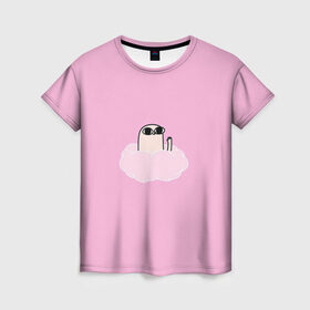 Женская футболка 3D с принтом мем , 100% полиэфир ( синтетическое хлопкоподобное полотно) | прямой крой, круглый вырез горловины, длина до линии бедер | мем | облако | смешной человек