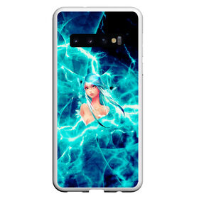 Чехол для Samsung Galaxy S10 с принтом Electro-Girl , Силикон | Область печати: задняя сторона чехла, без боковых панелей | Тематика изображения на принте: blue | cat | electro | girl | молния девочка | суперспособность | электричество | электро