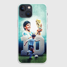 Чехол для iPhone 13 mini с принтом 10 number ,  |  | 10 номер | diego | football | maradona | maradonna | арегнтина | бога | диего | марадона | марадонна | ретро | рука | сборная аргентины | футбол | футболист