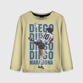 Детский лонгслив 3D с принтом Diego Diego , 100% полиэстер | длинные рукава, круглый вырез горловины, полуприлегающий силуэт
 | 10 номер | diego | football | maradona | maradonna | арегнтина | бога | диего | марадона | марадонна | ретро | рука | сборная аргентины | футбол | футболист
