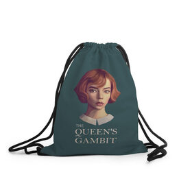 Рюкзак-мешок 3D с принтом The Queens Gambit , 100% полиэстер | плотность ткани — 200 г/м2, размер — 35 х 45 см; лямки — толстые шнурки, застежка на шнуровке, без карманов и подкладки | netflix | the queens gambit | королева | нетфликс | сериалы | ход королевы | шахматы