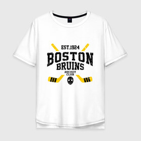 Мужская футболка хлопок Oversize с принтом Бостон Брюинз , 100% хлопок | свободный крой, круглый ворот, “спинка” длиннее передней части | boston | boston bruins | bruins | hockey | nhl | usa | бостон | бостон брюинз | нхл | спорт | сша | хоккей | шайба
