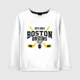 Детский лонгслив хлопок с принтом Бостон Брюинз , 100% хлопок | круглый вырез горловины, полуприлегающий силуэт, длина до линии бедер | boston | boston bruins | bruins | hockey | nhl | usa | бостон | бостон брюинз | нхл | спорт | сша | хоккей | шайба