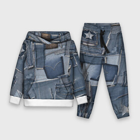 Детский костюм 3D (с толстовкой) с принтом Jeans life ,  |  | Тематика изображения на принте: cool | fashion | hype | jeans | texture | vanguard | авангард | круто | мода | текстура | хайп