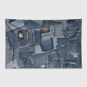 Флаг-баннер с принтом Jeans life , 100% полиэстер | размер 67 х 109 см, плотность ткани — 95 г/м2; по краям флага есть четыре люверса для крепления | cool | fashion | hype | jeans | texture | vanguard | авангард | круто | мода | текстура | хайп