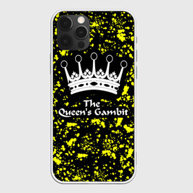 Чехол для iPhone 12 Pro Max с принтом The Queens Gambit , Силикон |  | chess | crown | inscription the queens gambit | queen | the queens gambit | королева | корона | надпись the queens gambit | принт the queens gambit | принт ход королевы | сериал the queens gambit | сериал ход королевы | ход королевы | шахмоты