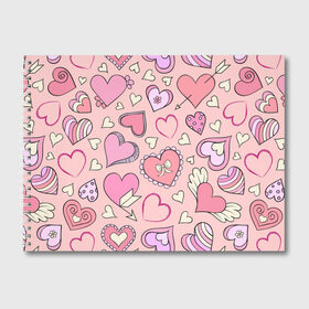 Альбом для рисования с принтом Розовые сердечки , 100% бумага
 | матовая бумага, плотность 200 мг. | Тематика изображения на принте: для девочек | любимой | любовь | розовое | романтика | сердечки | сердечко | сердце