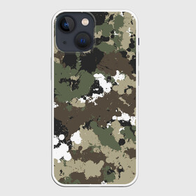 Чехол для iPhone 13 mini с принтом Камуфляж с кляксами ,  |  | гранж | камуфляж | капли | милитари | паттрен | пятно | хаки