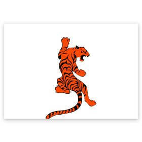 Поздравительная открытка с принтом тигр , 100% бумага | плотность бумаги 280 г/м2, матовая, на обратной стороне линовка и место для марки
 | beautiful tiger | tiger | красивый тигр | тигр