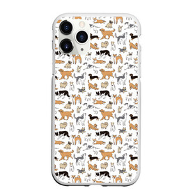 Чехол для iPhone 11 Pro Max матовый с принтом Узор собаки много , Силикон |  | гав | детский | домашнее животное | животный | звери | команды | лапы | любителю животных | морды | песель | песик | псы | собаки | собачка | узор | хвост | шаблон | щенки