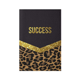 Обложка для паспорта матовая кожа с принтом Success , натуральная матовая кожа | размер 19,3 х 13,7 см; прозрачные пластиковые крепления | success | swag | блеск | блестки | китч | леопард | леопардовый принт | понты | успех | успешные люди | фрик