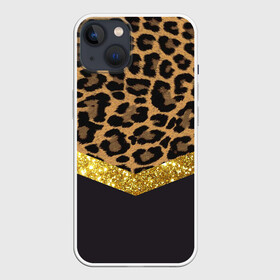 Чехол для iPhone 13 с принтом Леопардовый принт ,  |  | success | swagg | блеск | блестки | животнй принт | золотистый | золото | золотой | леопард | леопардовый принт | понты | тигровый