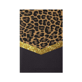 Обложка для паспорта матовая кожа с принтом Леопардовый принт , натуральная матовая кожа | размер 19,3 х 13,7 см; прозрачные пластиковые крепления | Тематика изображения на принте: success | swagg | блеск | блестки | животнй принт | золотистый | золото | золотой | леопард | леопардовый принт | понты | тигровый