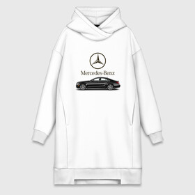 Платье-худи хлопок с принтом Mersedes Benz ,  |  | avto | car | germany | v8 | машина | скорость
