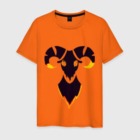 Мужская футболка хлопок с принтом дьявольский овен , 100% хлопок | прямой крой, круглый вырез горловины, длина до линии бедер, слегка спущенное плечо. | 