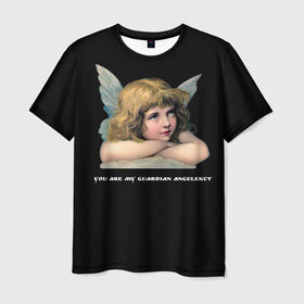 Мужская футболка 3D с принтом Ангел девочка , 100% полиэфир | прямой крой, круглый вырез горловины, длина до линии бедер | ангел | девочка | крылья | средневековье