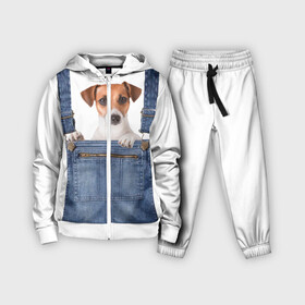 Детский костюм 3D с принтом ЩЕНОК В КАРМАШКЕ ,  |  | dog | jeans | packet | гав | джинсовый | дружок | животные | звери | карман | комбинезон | ломашние | одежда | пес | собака | щенок