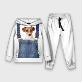 Детский костюм 3D (с толстовкой) с принтом ЩЕНОК В КАРМАШКЕ ,  |  | dog | jeans | packet | гав | джинсовый | дружок | животные | звери | карман | комбинезон | ломашние | одежда | пес | собака | щенок