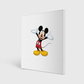 Холст квадратный с принтом Микки Мауc , 100% ПВХ |  | disney | микки маус