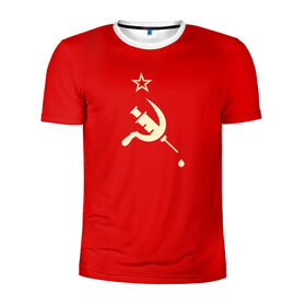 Мужская футболка 3D спортивная с принтом СССР | Вакцина , 100% полиэстер с улучшенными характеристиками | приталенный силуэт, круглая горловина, широкие плечи, сужается к линии бедра | 