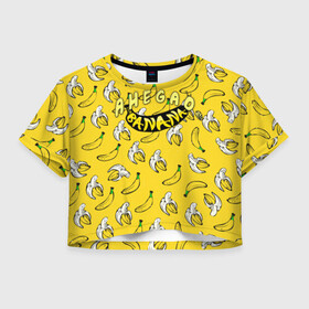 Женская футболка Crop-top 3D с принтом AHEGAO (banana) , 100% полиэстер | круглая горловина, длина футболки до линии талии, рукава с отворотами | ahegao | banana | o face | аниме | термин | физиономия | япония