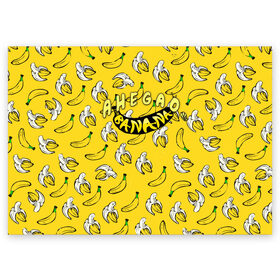 Поздравительная открытка с принтом AHEGAO (banana) , 100% бумага | плотность бумаги 280 г/м2, матовая, на обратной стороне линовка и место для марки
 | ahegao | banana | o face | аниме | термин | физиономия | япония