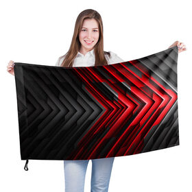 Флаг 3D с принтом Абстракция черно-красный свет , 100% полиэстер | плотность ткани — 95 г/м2, размер — 67 х 109 см. Принт наносится с одной стороны | abstrakitsiia | light | абстракция | полосы | свет | черно красный
